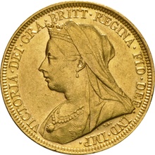 Soberano de Oro 1895 - Victoria Velada (S)