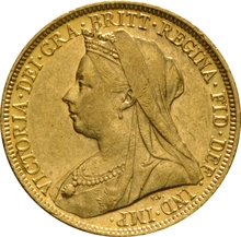 Moneda Soberano de Oro 1898 Victoria Velada (S)