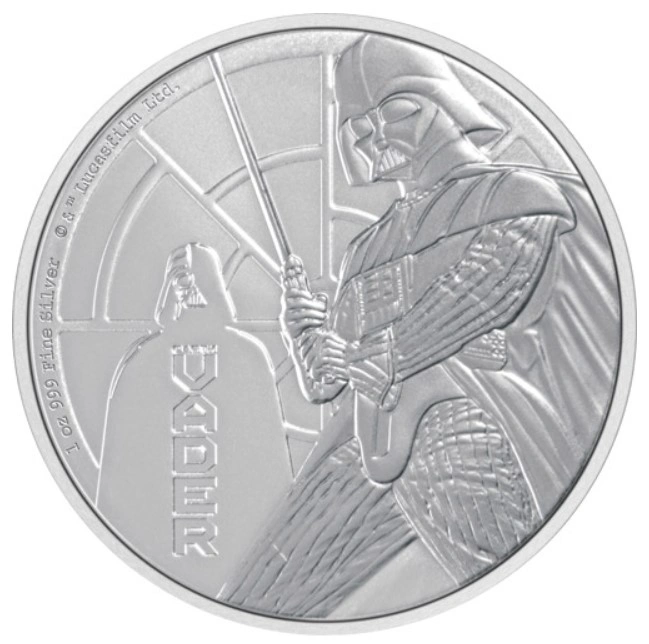 Moneda Darth Vader de Plata de 1 oz 2022