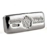 Lingote de Plata de 5 oz Scottsdale Fundido