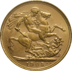 Moneda Soberano de Oro 1905 Eduardo VII (P)