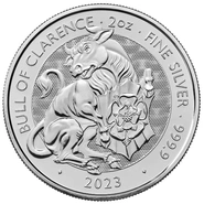 Moneda Bestias Tudor de Plata de 2 oz Toro Negro de Clarence 2023