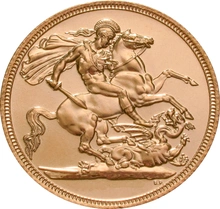 Moneda Soberano de Oro Isabel II Segundo Retrato