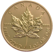 Maple Leaf Canadiense de 1 oz de Oro (de Nuestra Elección)