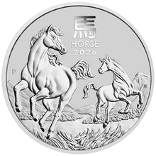 Moneda Perth Mint Calendario Lunar de Plata de 1/2 oz 2026 Año del Caballo