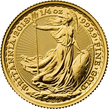 Moneda Britannia de Oro de 1/4 oz 2018