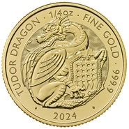 Moneda Bestias de Tudor Dragón de Oro de 1/4 oz 2024
