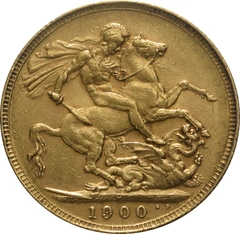 Moneda Soberano de Oro 1900 Victoria Velada (P)
