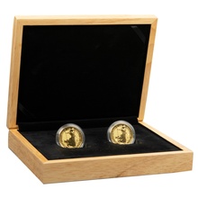Caja de Regalo - 2 x Monedas de 1oz de Oro 33mm
