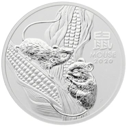 Moneda Perth Mint Calendario Lunar de Plata de 5 oz 2020 Año del Ratón