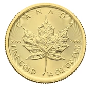 Maple Leaf Canadiense de 1/4 oz de Oro 2019