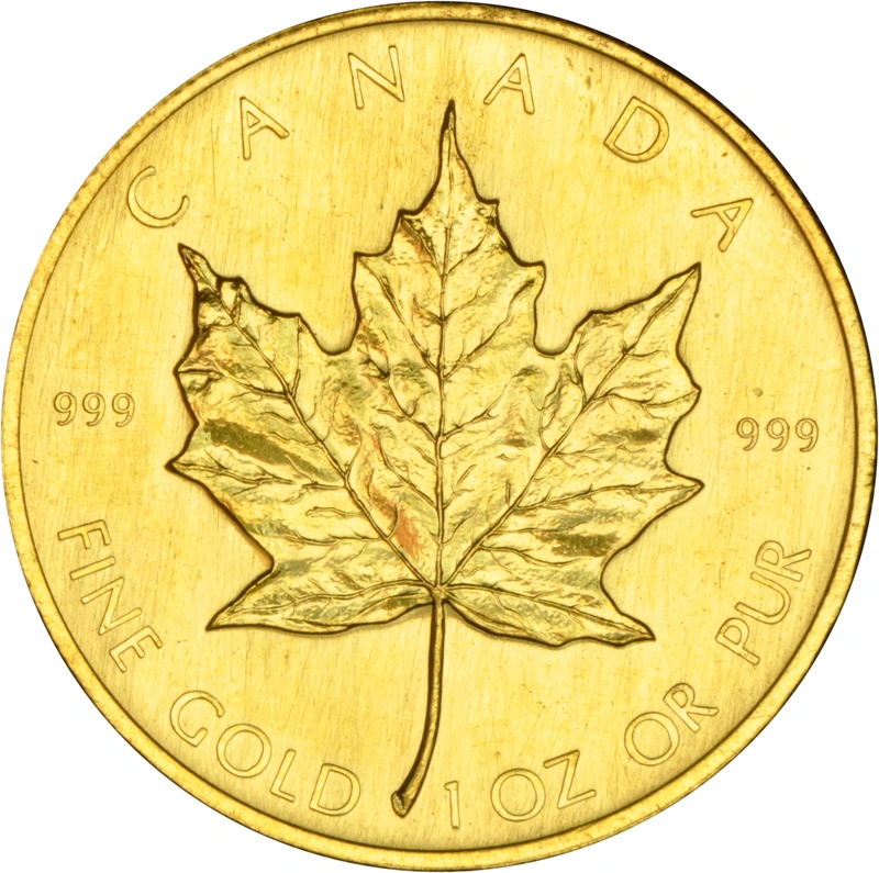 Maple Leaf Canadiense de 1 oz de Oro 1980