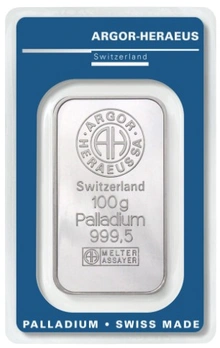 Lingote de Paladio de 100 g Argor-Heraeus