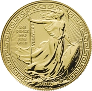 Moneda Britannia de Oro de 1 oz 2018 Borde Oriental