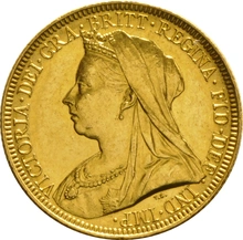 Moneda Soberano de Oro 1894 Victoria Velada (M)