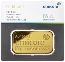 Lingote de Oro de 100 g Umicore