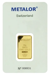Lingote de Oro de 10 g Metalor