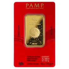 Lingote de Oro de 1 oz PAMP Año del Dragón 2024