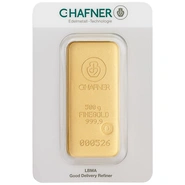 Lingote de Oro de 500 g C. Hafner Fundido