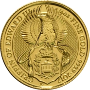 Moneda Bestias de la Reina El Grifo de Eduardo III de Oro de 1/4 oz Oro