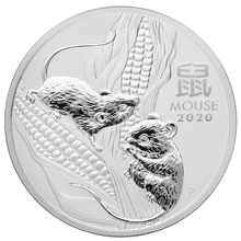 Moneda Perth Mint Calendario Lunar de Plata de 2 oz 2020 Año del Ratón