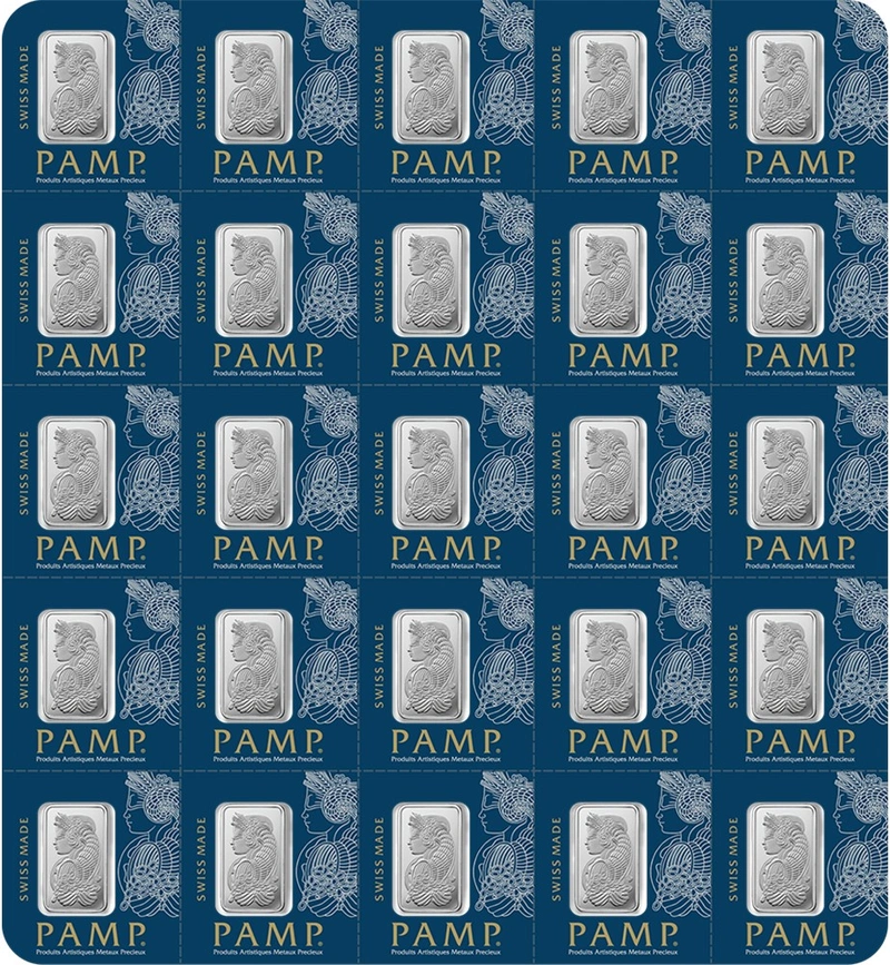 Paquete PAMP MultiGram 25x1 g de Platino PAMP