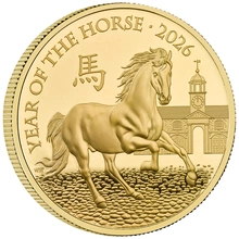 Moneda de oro Proof de 1 oz del Año del Caballo de 2026 de la Royal Mint