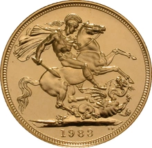Moneda Soberano de Oro Proof 1983 en Caja Original