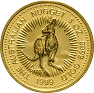 Moneda Nugget Australiano do Oro de 1 oz 1999