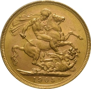 Moneda Soberano de Oro 1905 Eduardo VII (M)