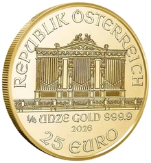 Moneda Filarmónica Viena de Oro de 1/4 oz 2026
