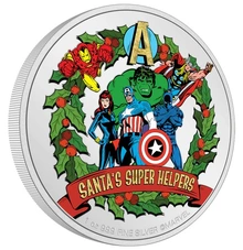 Moneda de Plata de 1 oz Felices Fiestas Marvel 2023
