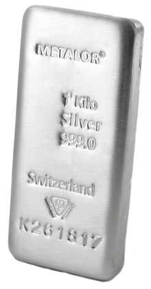 Lingote de Plata de 1 kg Metalor