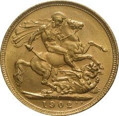 Moneda Soberano de Oro 1902 Eduardo VII (S)