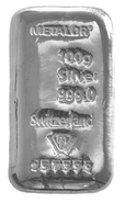 Lingote de Plata de 100 g Metalor