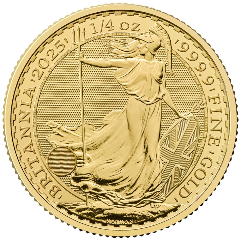 Moneda Britannia de Oro de Cuarto de Onza 2025
