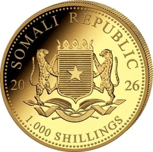 Moneda Oro 1 oz Elefante Somalí 2026