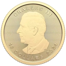 Maple Leaf Canadiense de 1/4 oz de Oro 2024