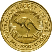 Nugget Australiano de 1oz de Oro 1990