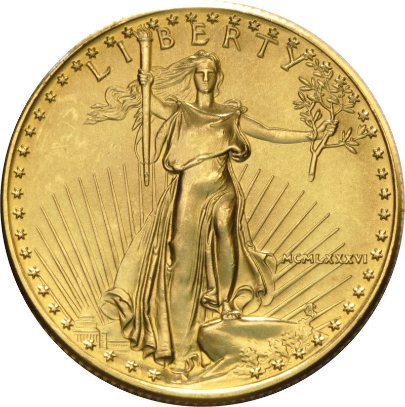 Moneda American Eagle de Oro de 1/2 oz 1986