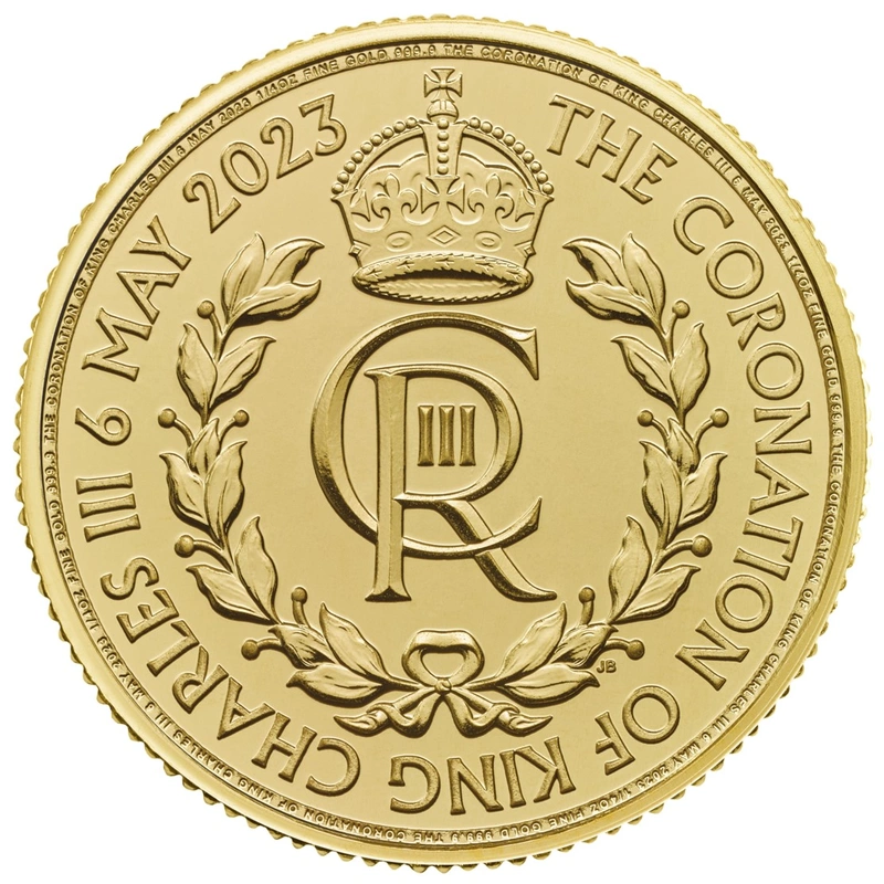 Moneda de Oro de £25 cuartos de onza de la Coronación de 2023