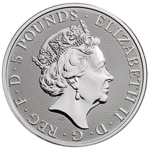 Moneda Bestias de la Reina El Eale de Beaufort de Plata de 2 oz