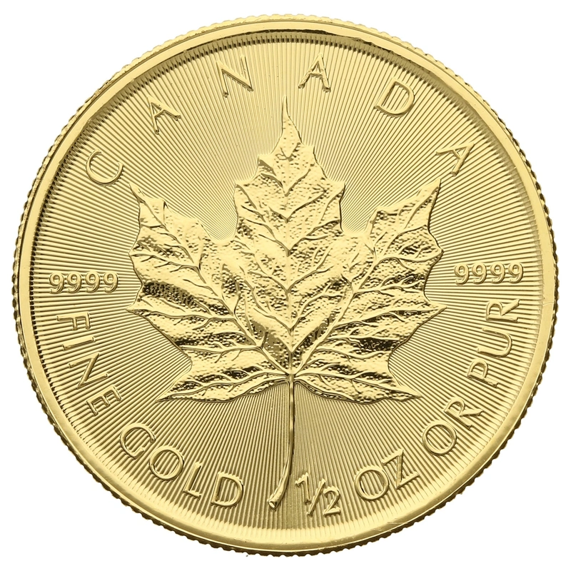Maple Leaf Canadiense de 1/2 oz de Oro 2019