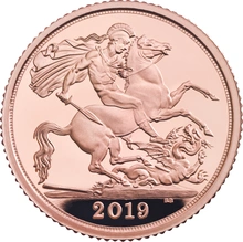 Moneda Medio Soberano de Oro Proof 2019 en Caja Original