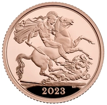 Moneda Medio Soberano de Oro Proof Coronación Carlos III 2023