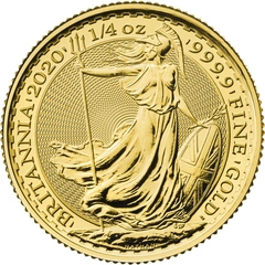 Moneda Britannia de Oro de 1/4 oz 2020