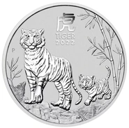 Moneda 2022 Perth Mint Year of the Tiger 1 oz Silver Coin