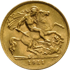 Moneda Medio Soberano de Oro Jorge V 1911 Londres