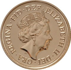 Moneda Soberano de Oro Isabel II Quinto Retrato