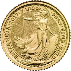 Moneda Britannia de Oro de 1/10 oz 2017
